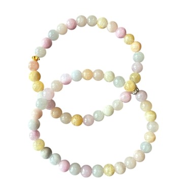 Armbånd - Friihof + Siig - m/ rosa og pastel farvede perler