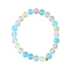 Armbånd - Friihof + Siig - m/ rosa, blå, sart gul pastel perler