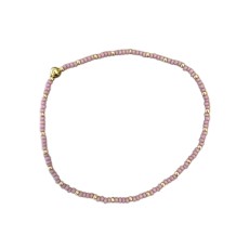 Armbånd - Friihof + Siig - Perler - mørk rosa og guld perler