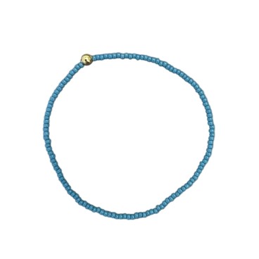 Armbånd - Friihof + Siig - Perler - blå og guld perler