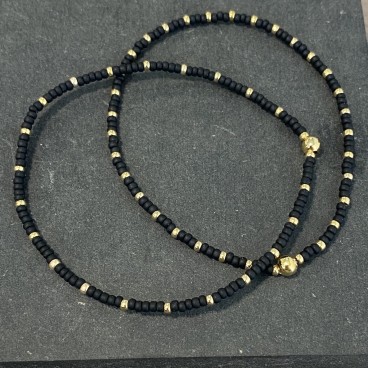 Armbånd - Friihof + Siig - Perler, sort og guld perler