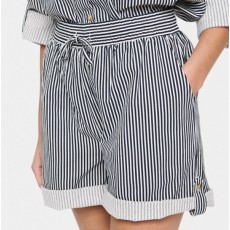 Shorts  "ZalindaSZ" råhvid m/ mørkeblå striber - Saint Tropez