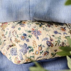 Quilt / Vattæppe m/ lilla og brune blomster - Ib Laursen 130x180