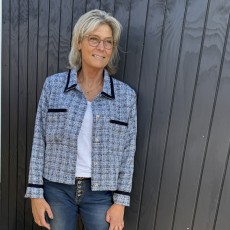 Blazer / jakke "JacquelineSZ" blå m/ mønster - Saint Tropez