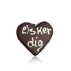 Marcipanhjerte m/ mørk chokolade "Jeg elsker dig" - Cocoture 45 g