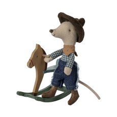 Cowboymus på gyngehest - Maileg - lillebror