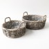 Kurv rund lav rattan m/ plast & 2 hanke - Aafod Lille el. stor