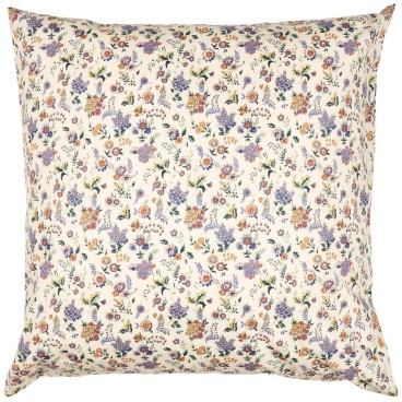 Pudebetræk m/ lilla og brune blomster - Ib Laursen 60x60