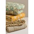 Quilt / vattæppe mustard m/ paisleymønster - Ib Laursen 130x180