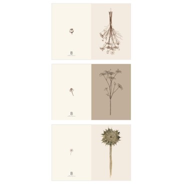 Dobbeltkort m/ blomstermotiver - Ib Laursen - 3 stk.