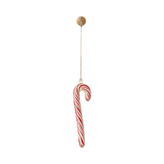 Sukkerstok rød m/ hvide striber metal ornament - Maileg L: 12