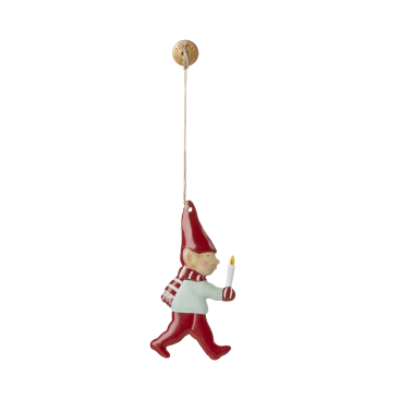 Nisse m/ stearinlys metal ornament - Maileg