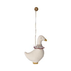 Gås stof ornament m/ rød krave  - Maileg