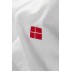 Stofserviet hvid m/ broderet dansk flag - Ib Laursen
