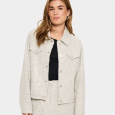Blazer / jakke "MoniqueSZ" sandgrå m/ pailetter - Saint Tropez