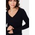 Bluse sort m/ lange ærmer og v/ hals "MilaSZ" LS-V - Saint Tropez