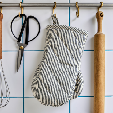 Grillhandsker "HDChef" m/ mørkegrå striber - House Doctor sæt á 2 stk.