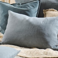 Pudebetræk "chalk blue" hør – Ib Laursen 40x60