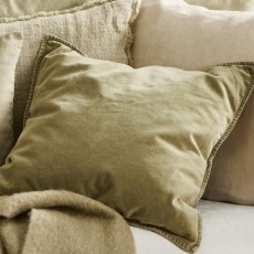 Pudebetræk velour "eucalyptus grøn" velour - Ib Laursen 50x50