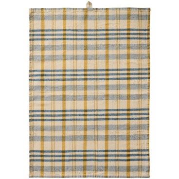 Viskestykke "Mikkel" m/ blå og mustard striber - Ib Laursen 50x70