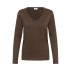 Bluse brun m/ lange ærmer og v/ hals "MilaSZ" LS-V - Saint Tropez
