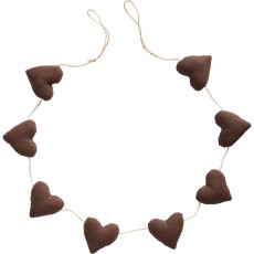 Ranke m/ 8 brune hjerter "My Nostalgic Christmas" - Ib Laursen L: 125 cm