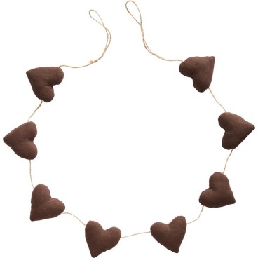 Ranke m/ 8 brune hjerter "My Nostalgic Christmas" - Ib Laursen L: 125 cm