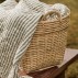 Quilt / Vattæppe sandfarvet m/ olivengrønne striber - Ib Laursen 130x180