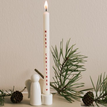 Kertelys m/ "Merry Christmas" - Ib Laursen H: 20 cm