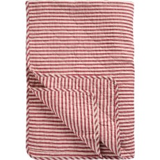 Quilt / Vattæppe sandfarvet m/ røde striber - Ib Laursen 130x180