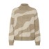 Strik "MallieSZ" m/ beige & sandfarvet mønster- Saint Tropez