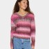 Striktrøje "MirabelSZ" m/ et miks af brun og pink - Saint Tropez