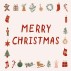 Servietter m/ Merry Christmas og juleikoner - Ib Laursen 20 stk.