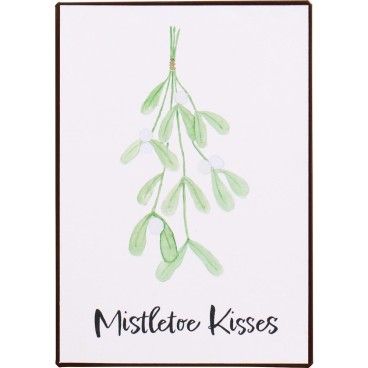 Metalskilt "Mistletoe Kisses" - Ib Laursen