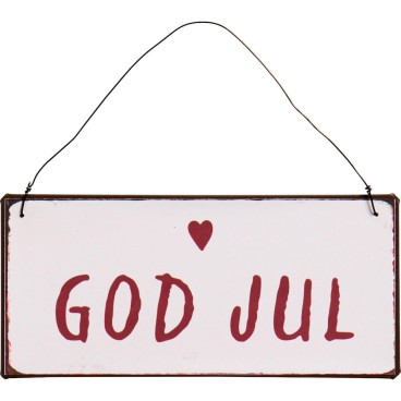 Metalskilt m/ tråd og "God jul" tekst - Ib Laursen