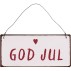 Metalskilt m/ tråd og "God jul" tekst - Ib Laursen