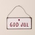 Metalskilt m/ tråd og "God jul" tekst - Ib Laursen
