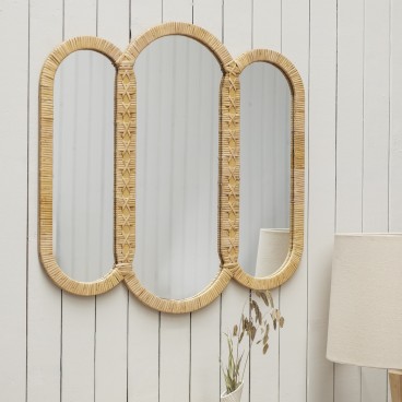 Spejl "Cardiz" natur rattan - Bloomingville 80x80