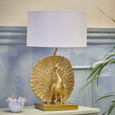 Bordlampe "Peacock" påfugl m/ guldfinish - Bloomingville H: 58,5