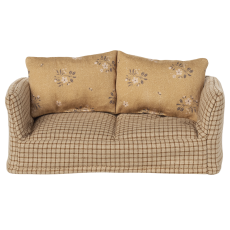 Miniature sofa m/ blå striber - Maileg