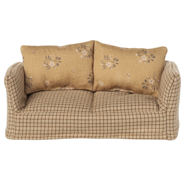 Miniature sofa m/ blå striber - Maileg