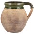 Vase "Avignon" m/ hank naturfarvet og grøn kant - Ib Laursen