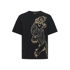T-shirt "NildaSZ" sort m/ tiger af perler - Saint Tropez