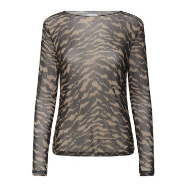 Bluse "ZulvirSZ" sort/brun m/ dyreprint - Saint Tropez