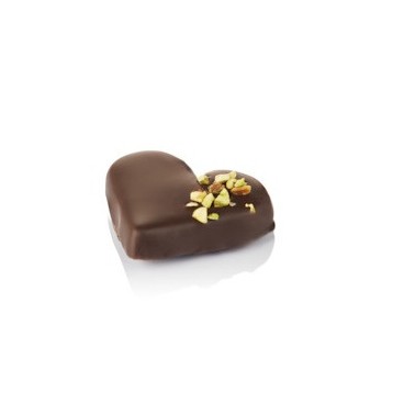 Marcipanhjerte m/ pistacie og mørk chokolade - Cocoture 18 g