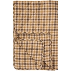 Quilt / Vattæppe m/ brunt ternet mønster - Ib Laursen 130x180