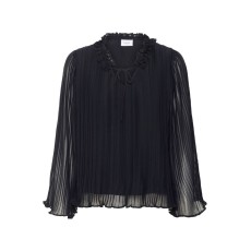 Bluse "NuriSZ" sort m/ bindebånd - Saint Tropez