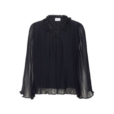 Bluse "NuriSZ" sort m/ bindebånd - Saint Tropez