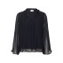 Bluse "NuriSZ" sort m/ bindebånd - Saint Tropez