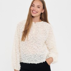 Bluse råhvid "NilsineSZ" m/ fjerdetlajer - Saint Tropez